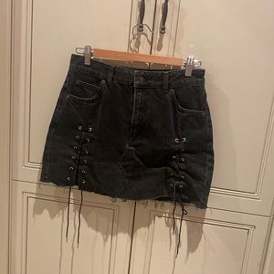 Topshop jean laced skirt